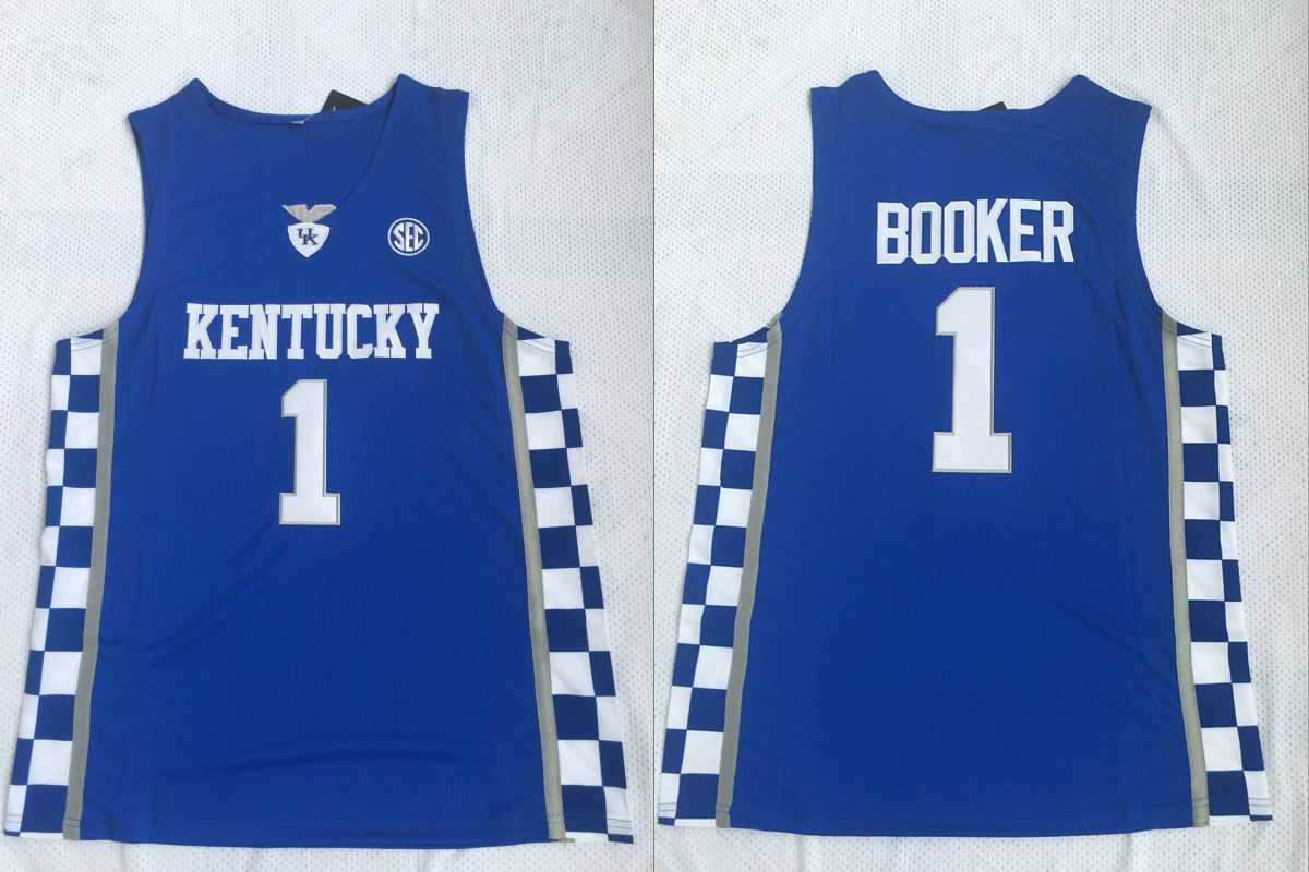 Kentucky Wildcats 1 Devin Booker Blue College Basketball Jersey,We sell and wholesale Kentucky Wildcats 1 Devin Booker Blue College Basketball Jersey on line form chian!